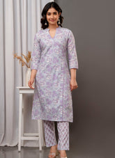 Attractive Cotton Salwar Suit in Purple Colour