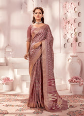 Newly Functional Wear Handloom Silk Saree in Brown Colour