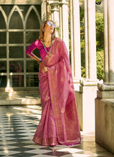 Major Functional Wear Dusty Pink Colour Saree