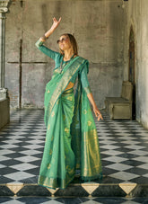 Significant Looking Mint Green Colour Saree