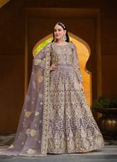 Captivating Partywear Gown in Purple Colour