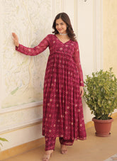 Salwar Suit in Wine Colour Looking Dashing