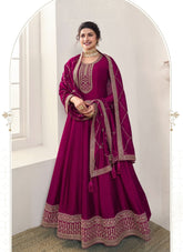 Graceful Looking Wedding wear Pink Colour Gown