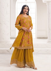 Cute Looking Salwar Suit in Yellow Colour