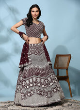 Stunning looking partywear lehenga choli in brown colour