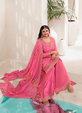 Pink colour salwar suit looking chic