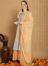 Art silk salwar suit in grey colour