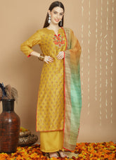 Mustard colour salwar suit looking so beautiful