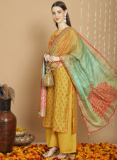 Mustard colour salwar suit looking so beautiful