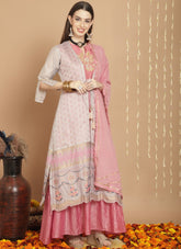 Art silk salwar suit in grey colour