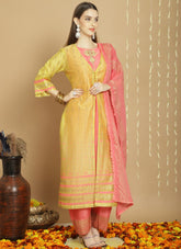 Smart looking salwar suit in mustard colour