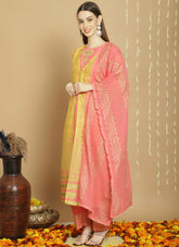 Smart looking salwar suit in mustard colour