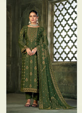 Alluring looking salwar suit in green colour
