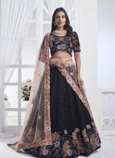 Lavish looking black colour lehenga choli