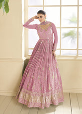 Pink Colour Party Wear Gown Looking Lovely