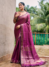 Burgundy Colour Saree Looking Very Attractive