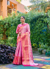Trendy Pink Colour Saree