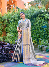 Grey Colour Premium Looking Saree