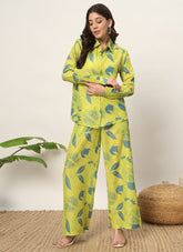 Co-ord-set cotton lime yellow colour salwar suit