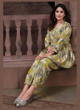 All Cotton Co-ord-set Green Colour Salwar Suit