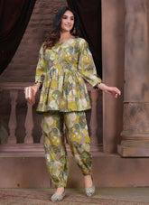 All Cotton Co-ord-set Green Colour Salwar Suit