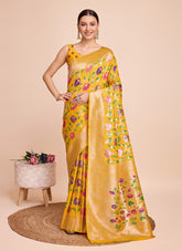 Paithani Silk Yellow Colour Saree