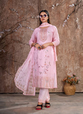 Pink Colour Lilan Cotton Salwar Suit