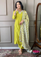 Lemon Colour Viscose Salwar Suit
