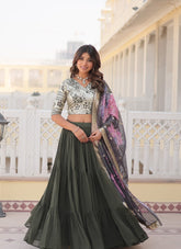 Bridesmaid Green Colour Lehenga Choli