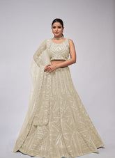 Grey Colour Lehenga Choli in Soft Net