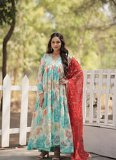 Embroidery Sky Blue Colour Salwar Suit in Russian Silk