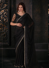 Stunning Black Colour Saree