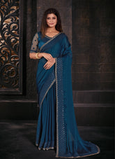 Magnificent Looking Morpeach Colour Saree