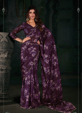 Beautiful Looking Saree in Wine Colour