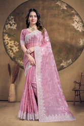 Tony Looking Saree in Dusty Pink Colour