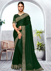 Certain Bottle Green Colour Saree