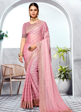 Smashing Looking Saree in Dusty Pink Colour