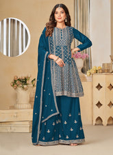 Salwar Suit in Teal Blue Looking Sympathetic