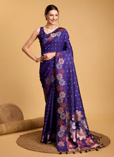 Royal Blue Colour Saree Looking Superb