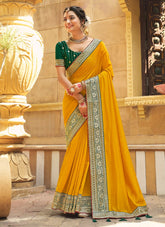 Lemon Yellow Colour Saree looking Marvelous