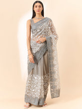 Consoling Looking Saree in Grey Colour