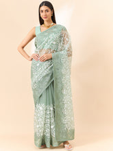 Relaxing Saree in Green Colour