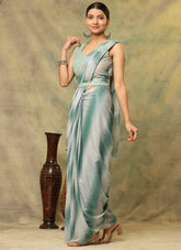 Swank Looking Designer Sea Green Colour Saree
