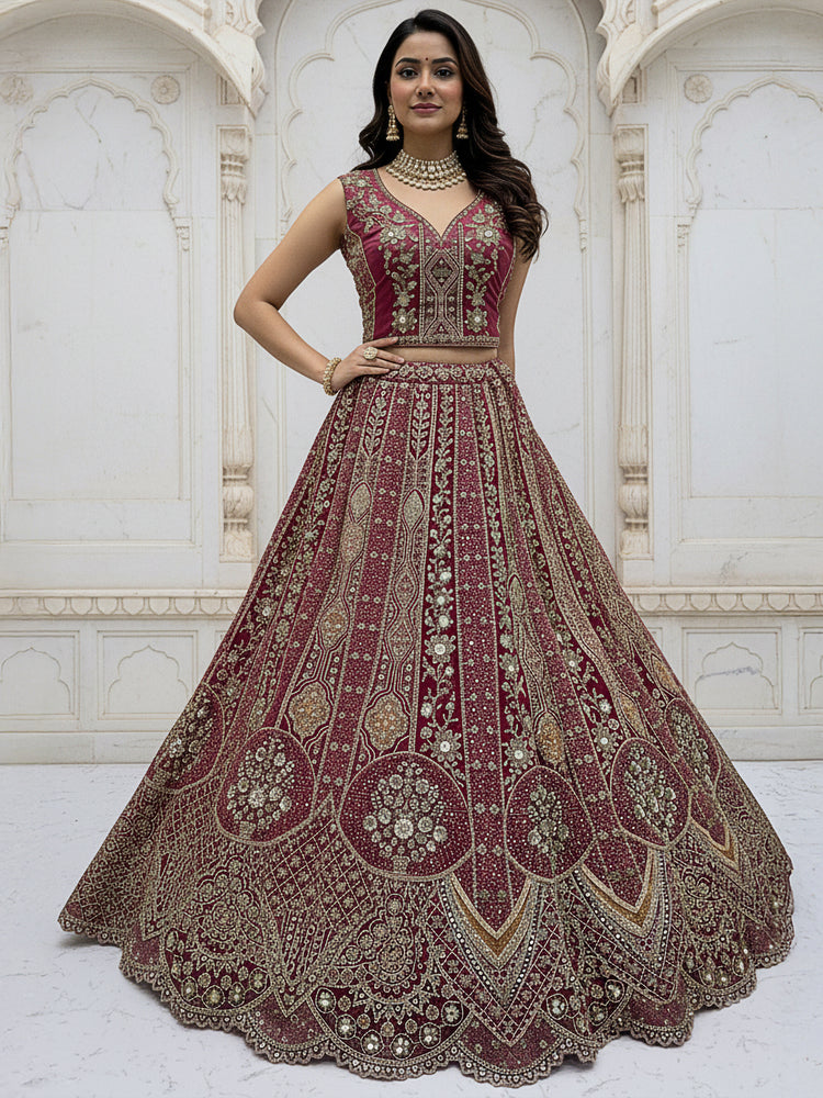 Rani Pink Designer Party Wear Lehenga