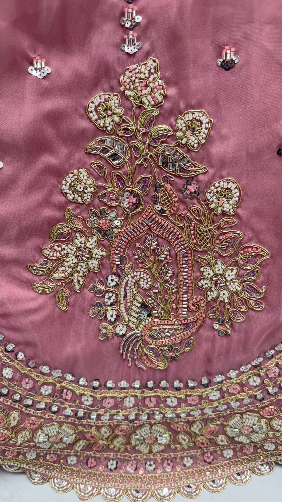 Twilight Bloom Cadbury Silk Lehenga Choli with Intricate Handwork, close-up 2