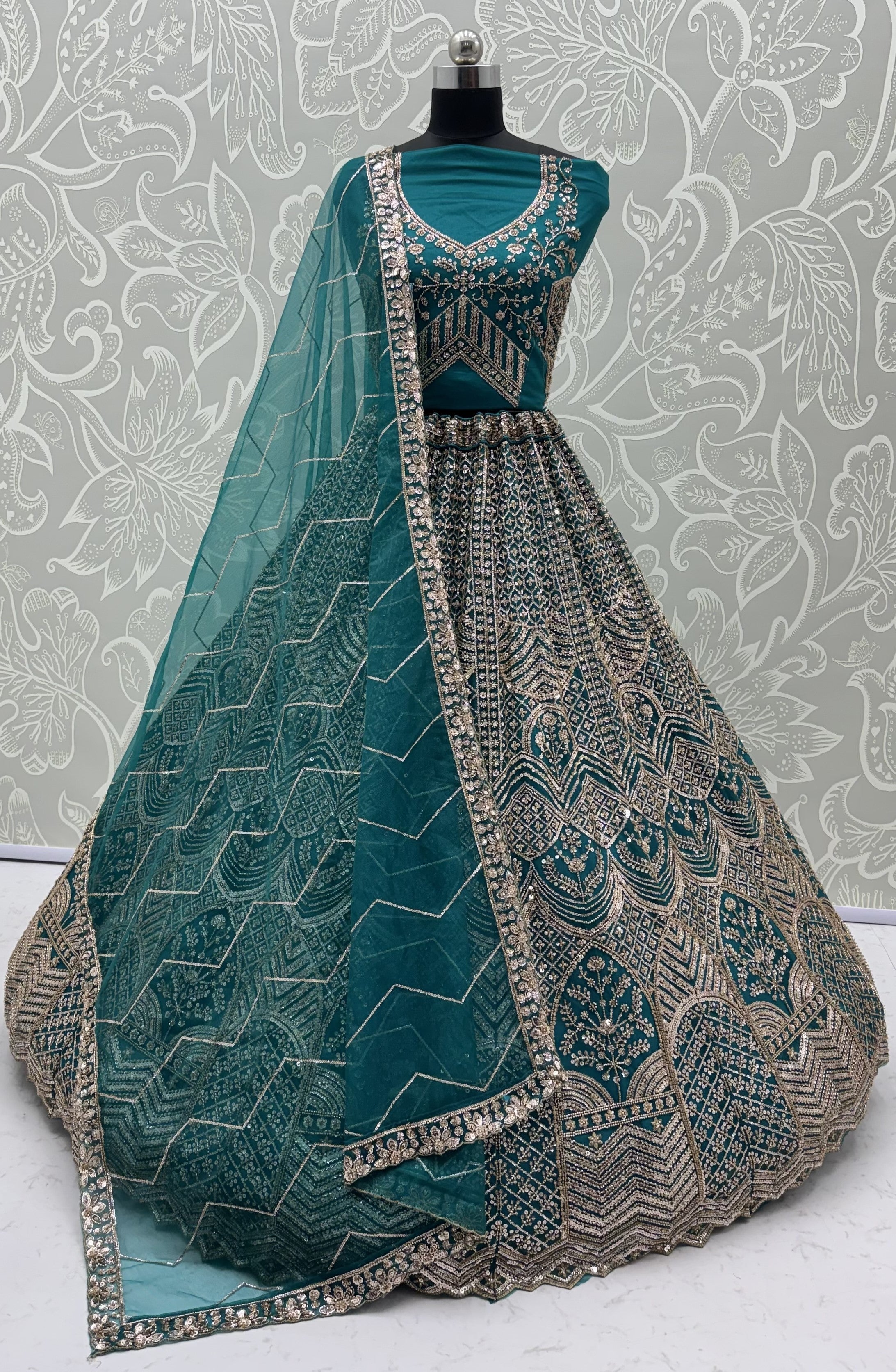 Motif and Sequence Combine Partywear Lehengacholi in Vibrant Color Range