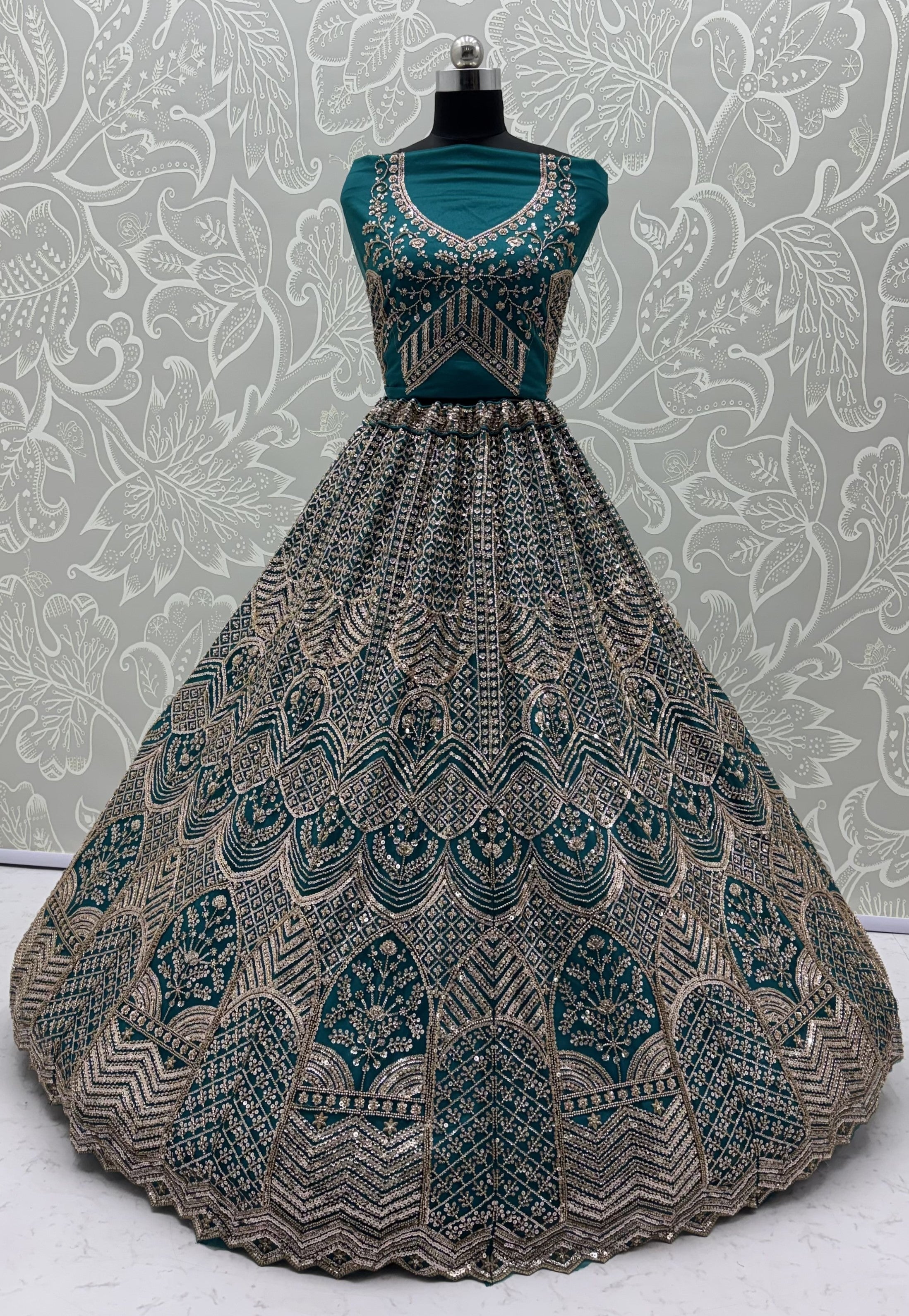 Motif and Sequence Combine Partywear Lehengacholi in Vibrant Color Range
