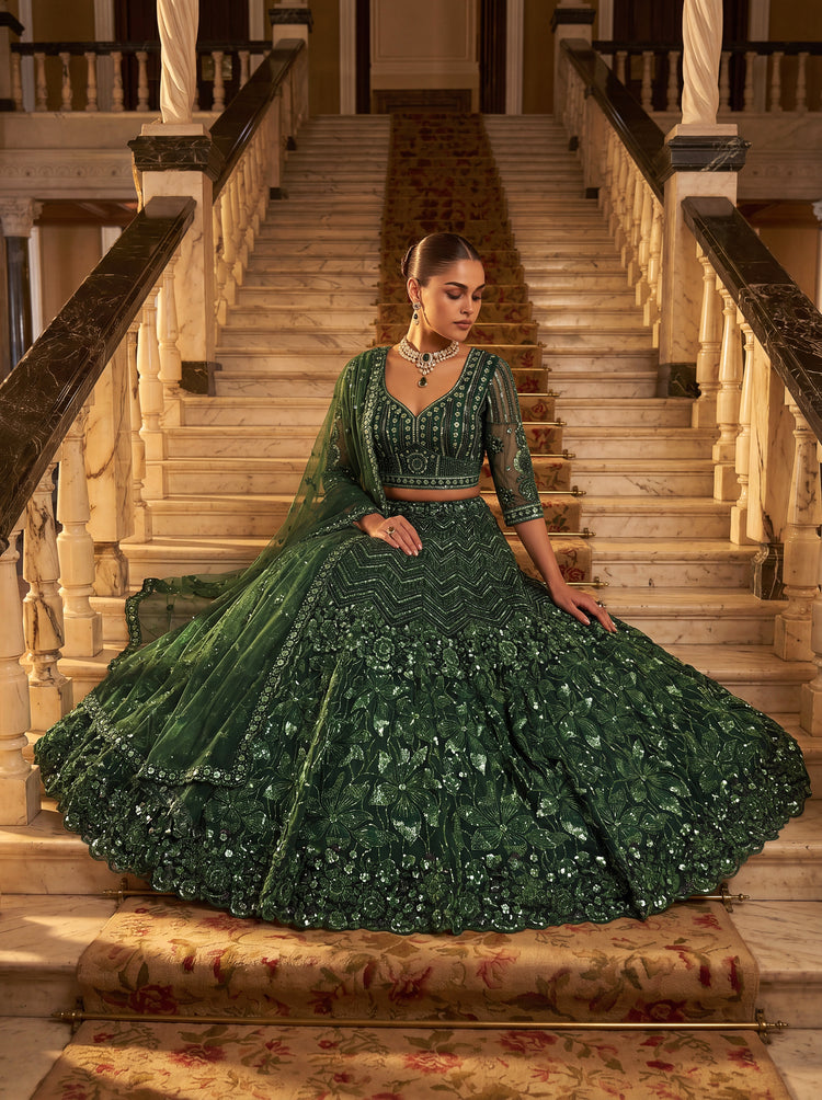 The Emerald Empress Sequin Lehenga Choli, photo 4