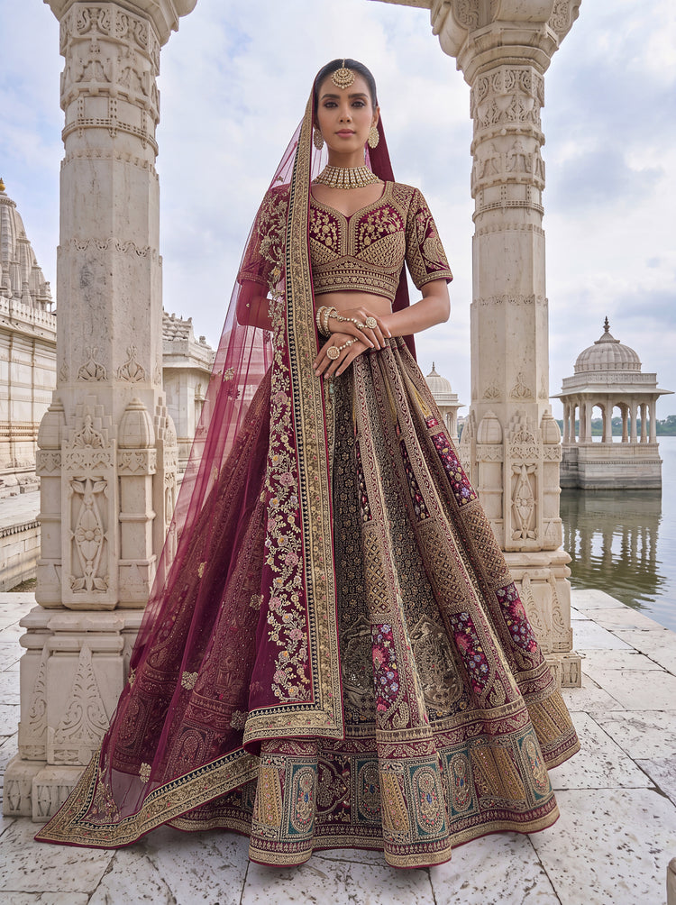  Royal Velvet Bridal Lehenga Choli