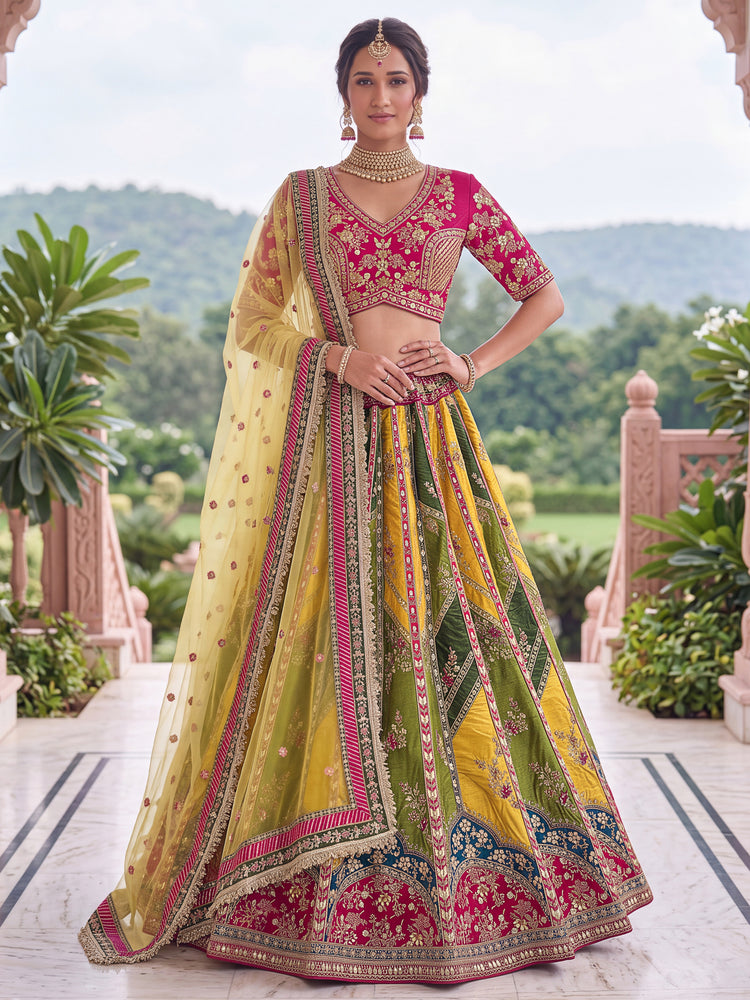 Designer Multicolor Silk Lehenga